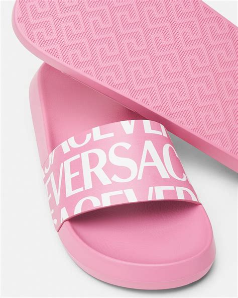 versace women slides|versace allover slides.